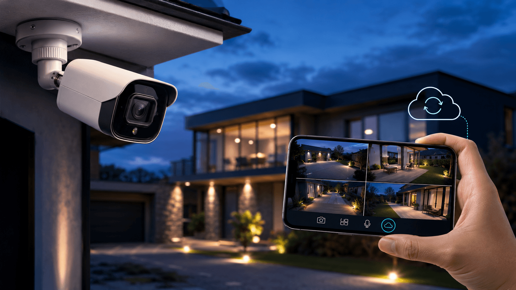 CCTV and smart security cameras covering a commercial property entrance