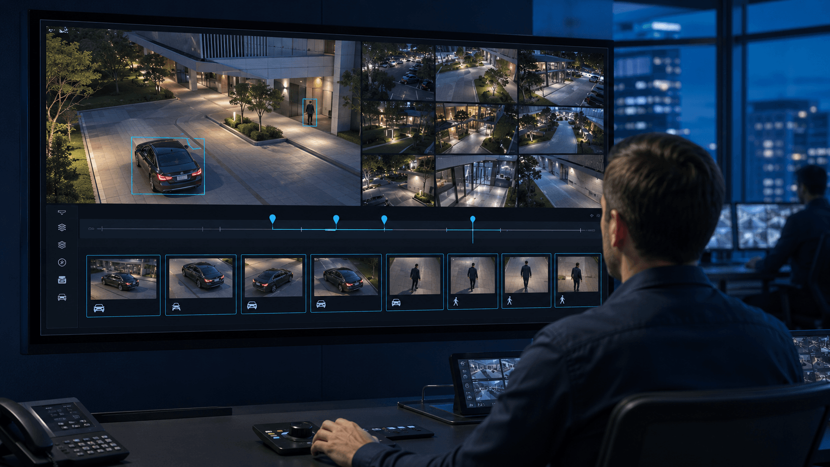 Business video surveillance interface comparing cloud and local recording options
